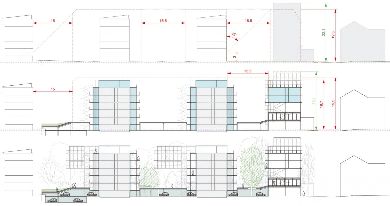 Transformación de un bloque de manzana, Boulogne-Billancourt