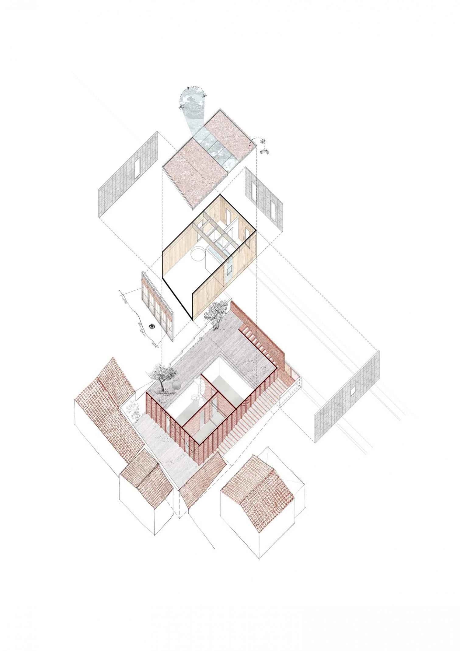 House on a brick base in Sant Vicenç dels Horts (Barcelona)