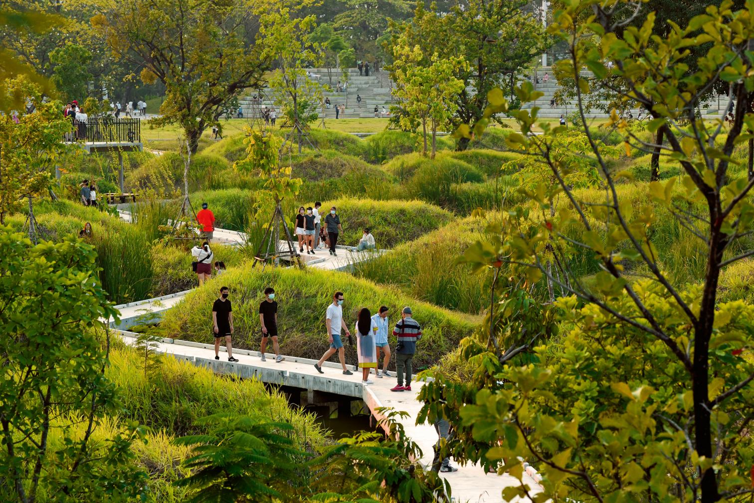 Parque forestal Benjakitti en Bangkok